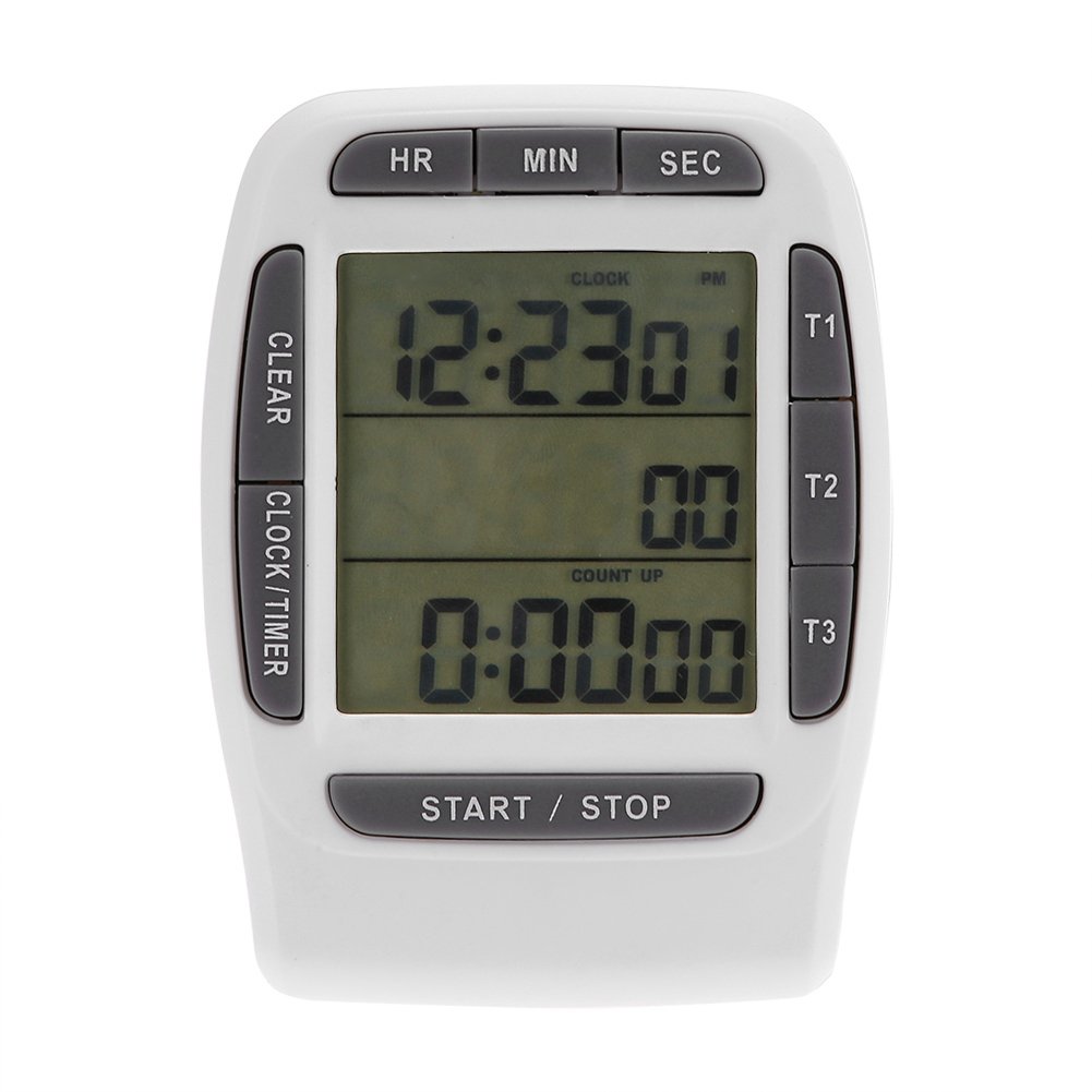 Multi-channel Timer, Portable Digital Multi-channel 3 Channels LCD Timer Accurate Timing Countdown Clock