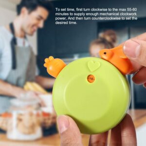 Mechanical Kitchen Timer Cartoon Rabbit Manual Countdown Mechanism 55-60 Minutes Kitchen Alarm Timing Tool for Cooking Baking Exercise(Green)