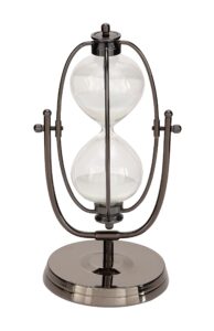 deco 79 antique colonial stunning glass 30 minutes sand timer, metallic black