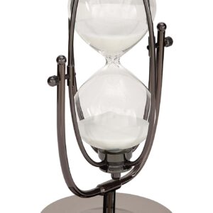 Deco 79 Antique Colonial Stunning Glass 30 Minutes Sand Timer, Metallic Black