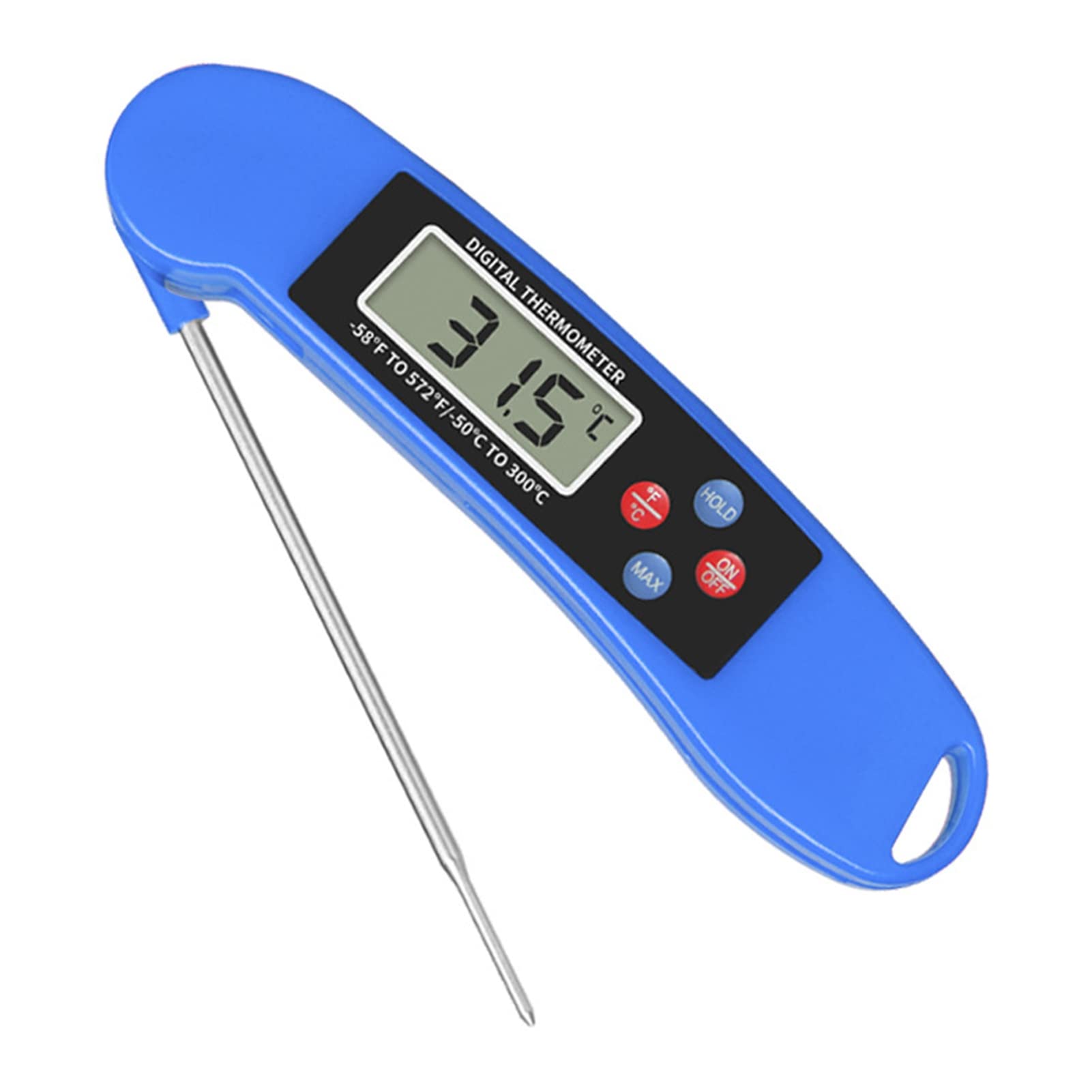 cdar Instant Read Meat Thermometer for Cooking, Thermometer with Backlight, Magnet, Calibration, and Foldable Probe for Deep Fry, BBQ, Grill A