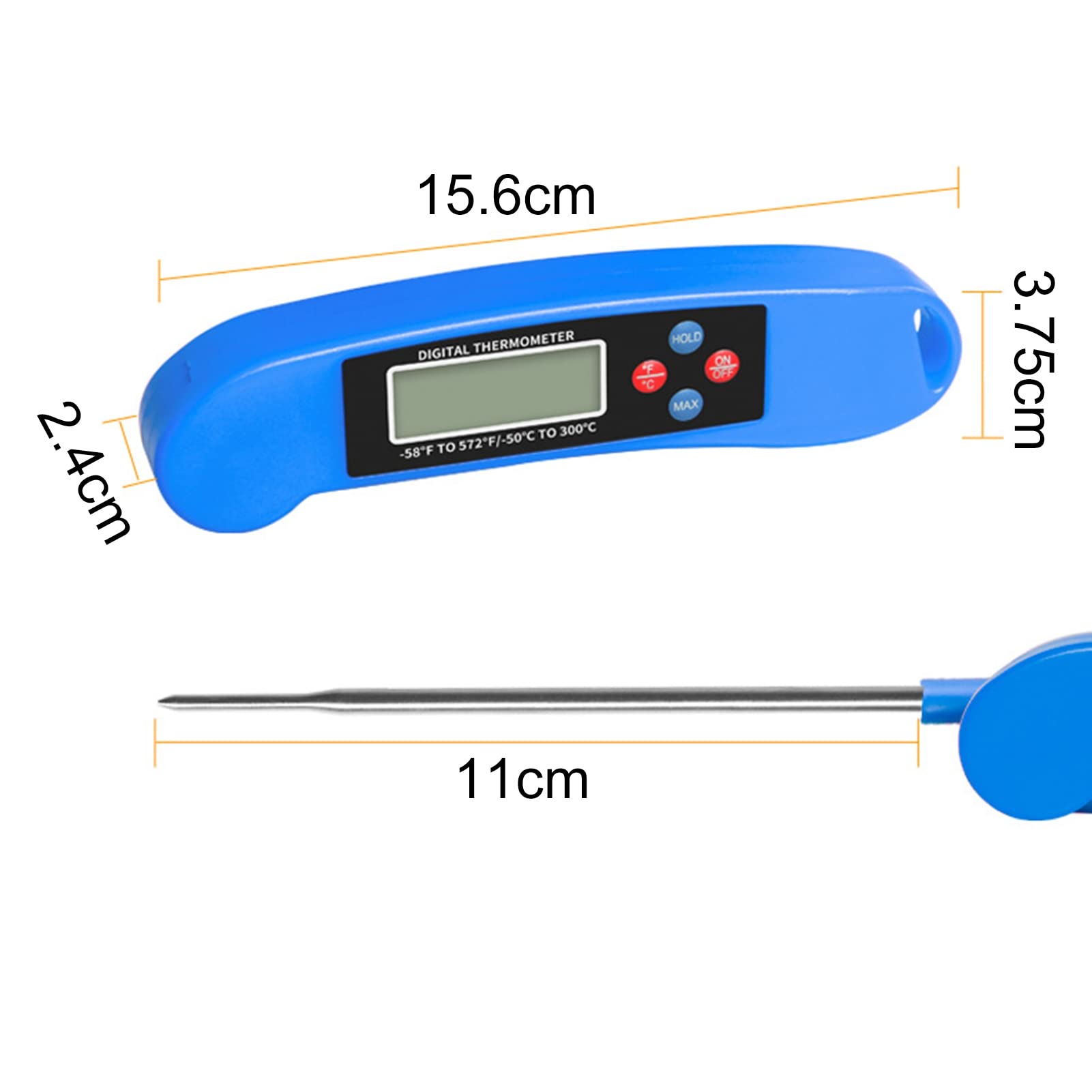 cdar Instant Read Meat Thermometer for Cooking, Thermometer with Backlight, Magnet, Calibration, and Foldable Probe for Deep Fry, BBQ, Grill A