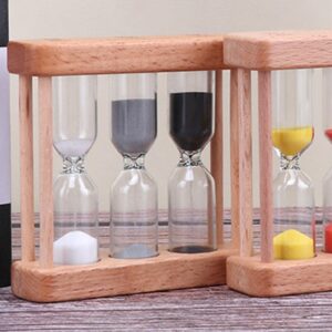 MagiDeal Wooden Sand Timer, Visual Sand Clock Timer Mini Sand Timer Wood Frame Hourglass Sandglass Timer for Games Kitchen Cooking Office Decor