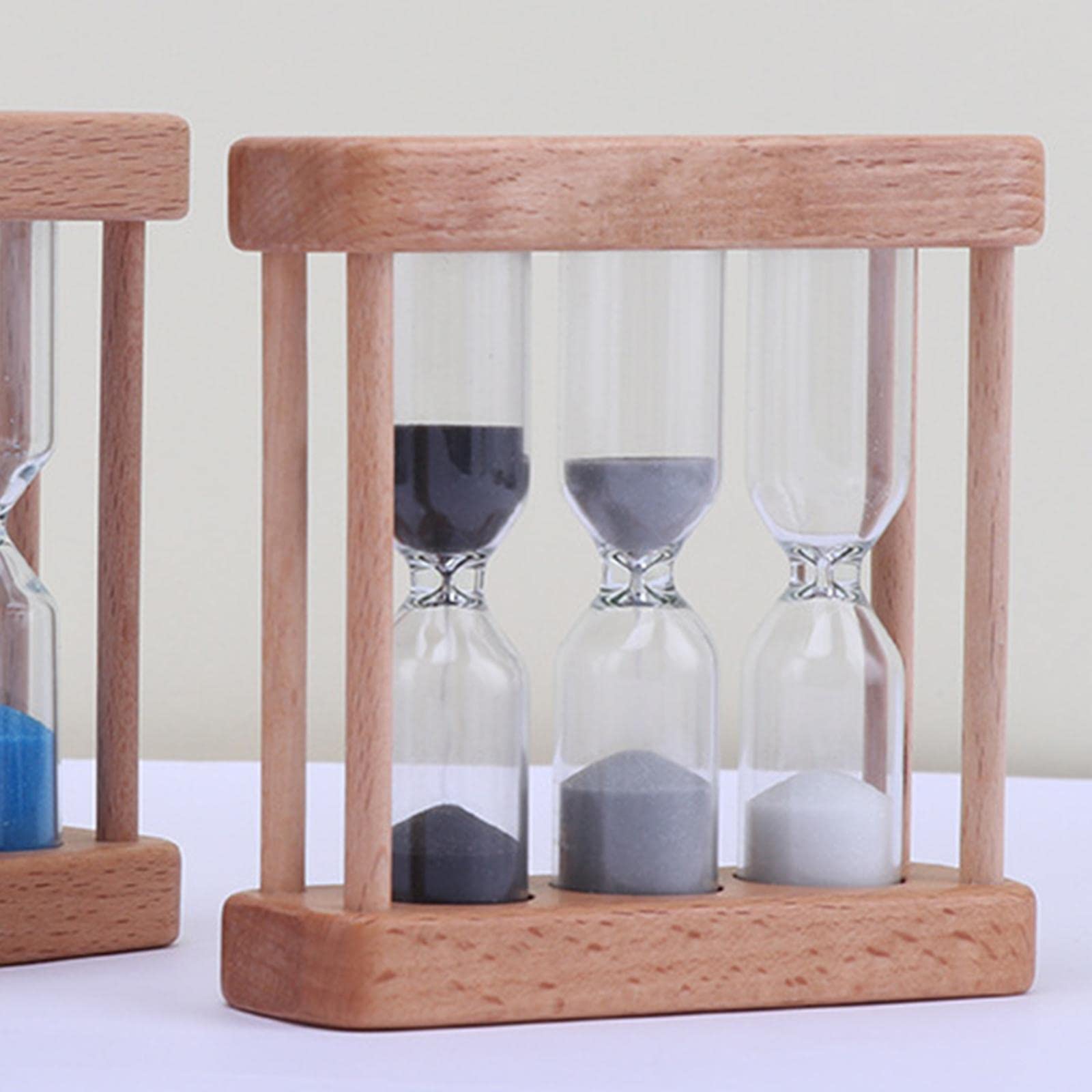 MagiDeal Wooden Sand Timer, Visual Sand Clock Timer Mini Sand Timer Wood Frame Hourglass Sandglass Timer for Games Kitchen Cooking Office Decor