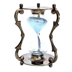 Sand Timer Maritime Antique Brass Sand Timer with Compass Hour Glass for Desk/Table Sand Timer Decorative Item Carrieble Lightweight Ideal for Gift by Handicraft Bulls