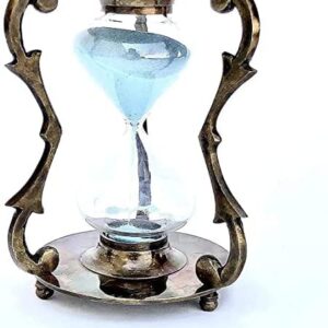 Sand Timer Maritime Antique Brass Sand Timer with Compass Hour Glass for Desk/Table Sand Timer Decorative Item Carrieble Lightweight Ideal for Gift by Handicraft Bulls