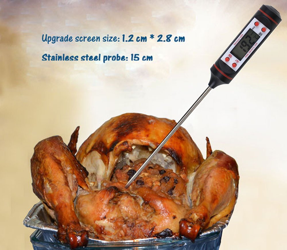 Savoury USA Cooking Thermometer - Digital Thermometer - Food Thermometer - Meat Thermometer - Instant Read Thermometer - Best Thermometer for all Food, BBQ, Candy, Sugar, Grill and Liquid.