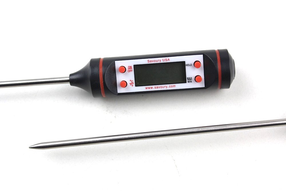 Savoury USA Cooking Thermometer - Digital Thermometer - Food Thermometer - Meat Thermometer - Instant Read Thermometer - Best Thermometer for all Food, BBQ, Candy, Sugar, Grill and Liquid.