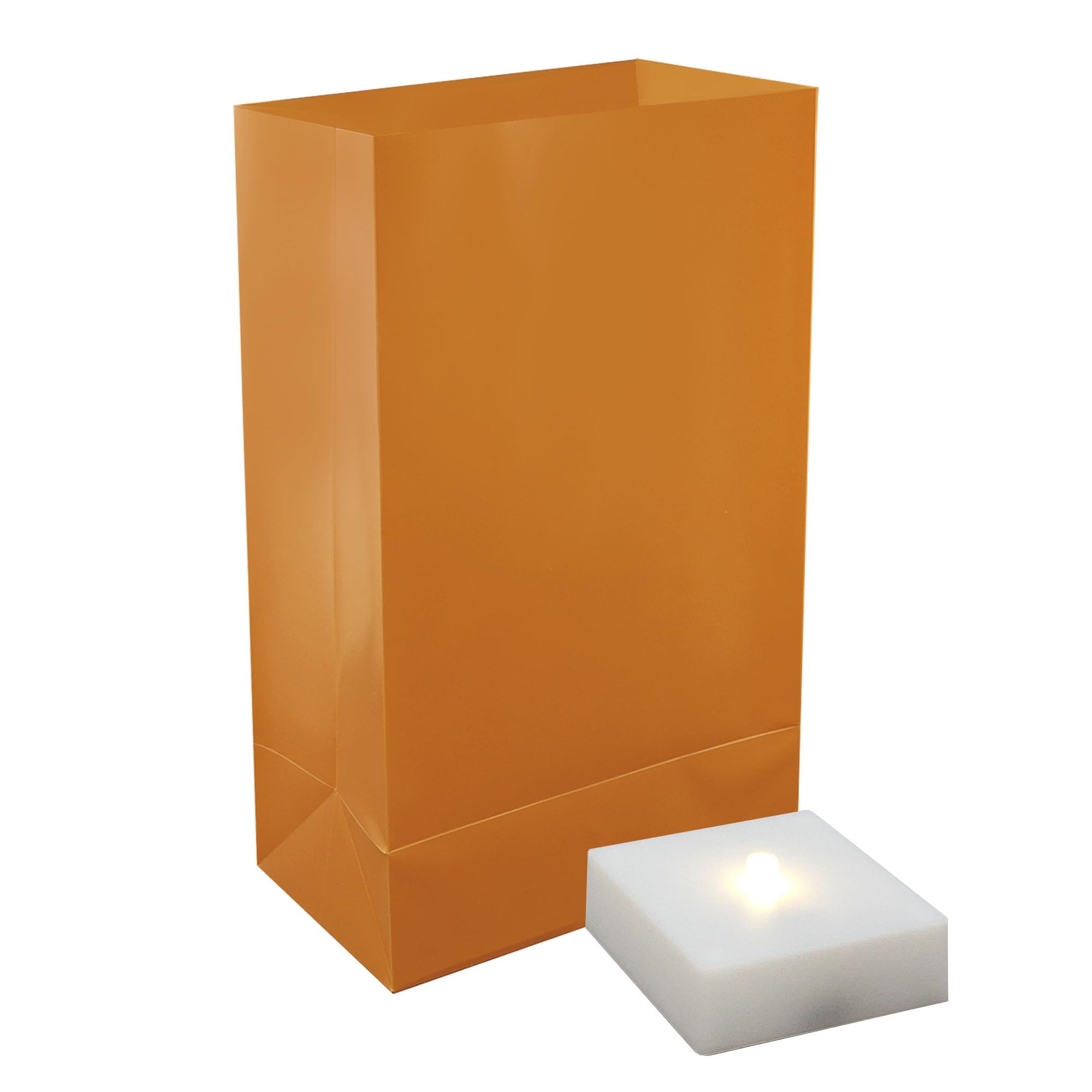 LumaBase Battery Operated LumaLite Luminaria Kit with Timer - Tan, 6 Count, 77406