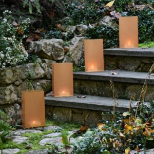 LumaBase Battery Operated LumaLite Luminaria Kit with Timer - Tan, 6 Count, 77406