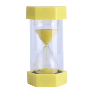 sand timer, colorful hourglass timer 3/10/20/30/60 minutes sandglass timer for home kitchen office classroom games(yellow-3 mins)
