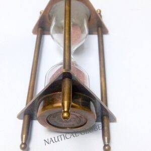 MERIDIAN NAUTICALS Brass Sand Timer Nautical Antique Vintage Item Replica Hour Glass Maritime Item