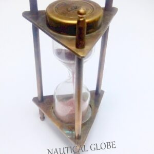 MERIDIAN NAUTICALS Brass Sand Timer Nautical Antique Vintage Item Replica Hour Glass Maritime Item