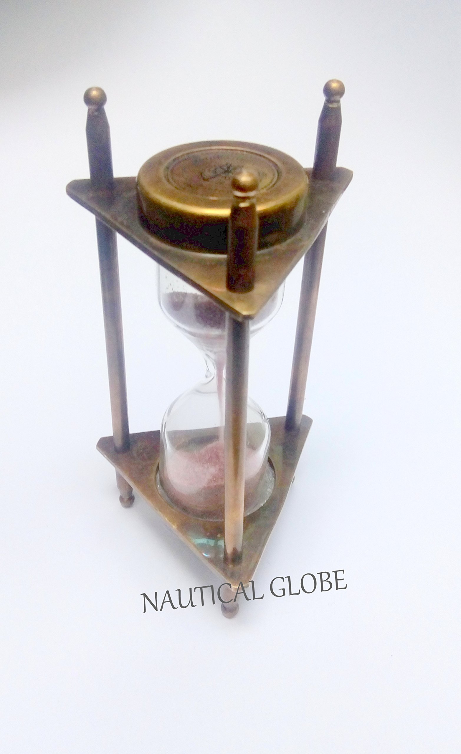 MERIDIAN NAUTICALS Brass Sand Timer Nautical Antique Vintage Item Replica Hour Glass Maritime Item