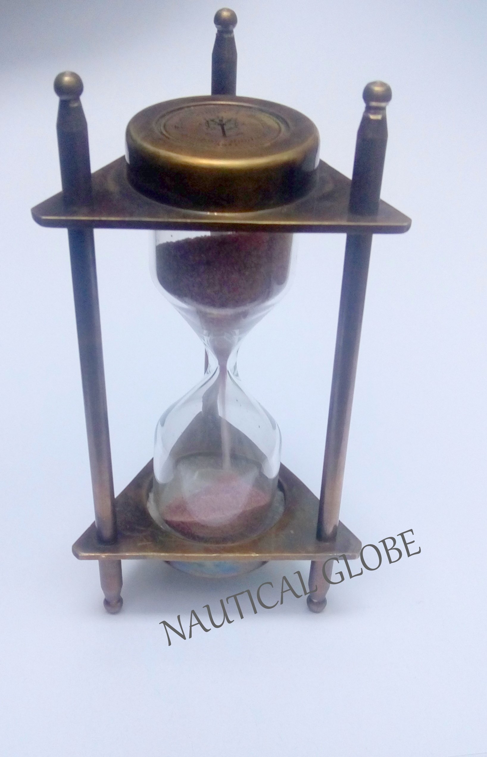 MERIDIAN NAUTICALS Brass Sand Timer Nautical Antique Vintage Item Replica Hour Glass Maritime Item