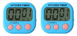 niftyplaza digital kitchen timer magnetic cooking lcd count down and up time loud alarm for food household use - t2 (2, blue)