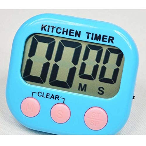 NiftyPlaza Digital Kitchen Timer Magnetic Cooking LCD Count Down and Up Time Loud Alarm for Food Household Use - T2 (2, Blue)