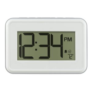 La Crosse Technology 513-113W-INT Digital White Wall Clock with Temperature & Countdown Timer