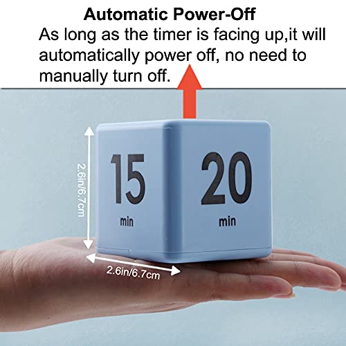 CYHomelife Cube Timer, Kitchen Timer Kids Timer Exercise Timer Gravity Sensor flip Timer for Workout Timer, Meditation Timer, Pomodoro Timer, Time Management and Countdown Settings Timer, Blue