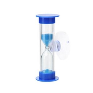 hourglass plastic glass desktop ornament shower timer for kids rotatable with suction cup mini time reminder time funnel(2 minute,blue)