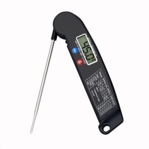 sweet dwelling instant read digital meat thermometer with stainless steel probe, fast food temperature readings with precision accuracy for steaks, chicken, poultry, safe oven, grilling, and bbq use