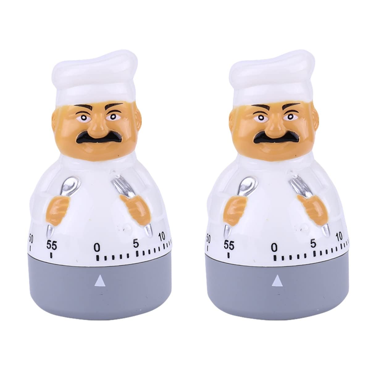 2pcs Cook Timer Kitchen Timer Cartoon Cooking Timekeeper Digital Kitchen Timer Electric Timers Cooking Cartoon Wind up Kitchen Timer Kids Food White Reminder Manual Plastic Student