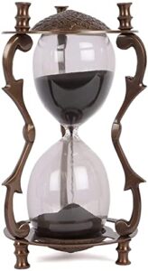 abbas nautical antique brass hour glass sand timer antique black sand home & office decoration timer