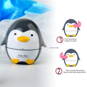 Cute Penguin Cooking Egg Timer For Cooking -60 Minutes Mechanical Rotating Kitchen Timer