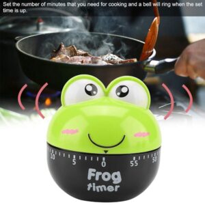 Kitchen Timer Cartoon Animal Shape Kitchen Timer Mechanical Counters Clock for Cooking Timing Tool (Green)