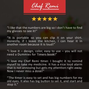 Chef Remi is currently not selling Kitchen Timer. Beware of FAKE SELLERS