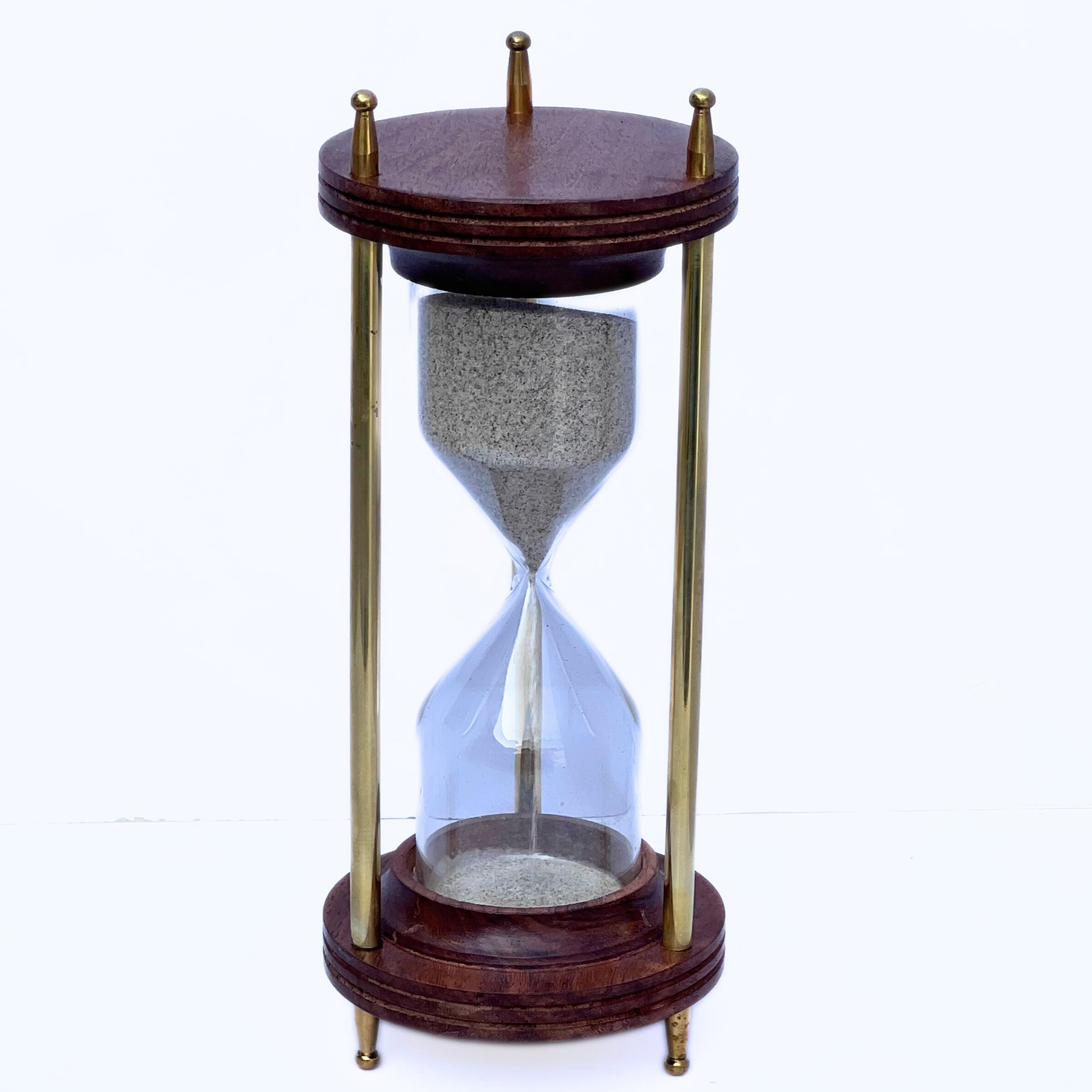 Handcrafted Unique Look Both Side Wooden Base Nautical Brass Tabletop Hourglass Marine Decorative Sand Timer Collectible Item