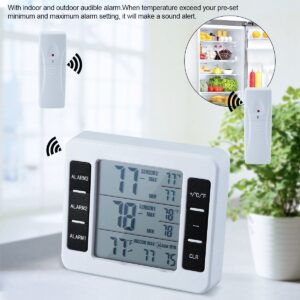 Freezer Thermometer with Alarm, digital Thermometer for Freezer with 2PCS Sensor Min/Max Display