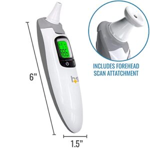 HealthSmart Talking Infrared Ear & Forehead Thermometer, No Probe Covers Needed, FSA & HSA Eligible, Visual Fever Alarm, Audio Readings in English & Spanish, Instant Scan