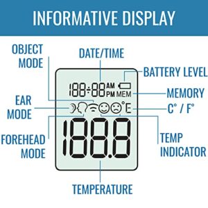 HealthSmart Talking Infrared Ear & Forehead Thermometer, No Probe Covers Needed, FSA & HSA Eligible, Visual Fever Alarm, Audio Readings in English & Spanish, Instant Scan