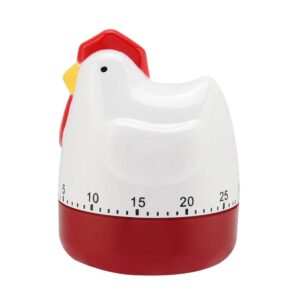 Digital Clocks Rooster Timer Mechanical Chicken Shaped Novelty Kitchen Timer 60 Mins Cooking Timer Alarm Reminder for Cooking Baking Digital Timer