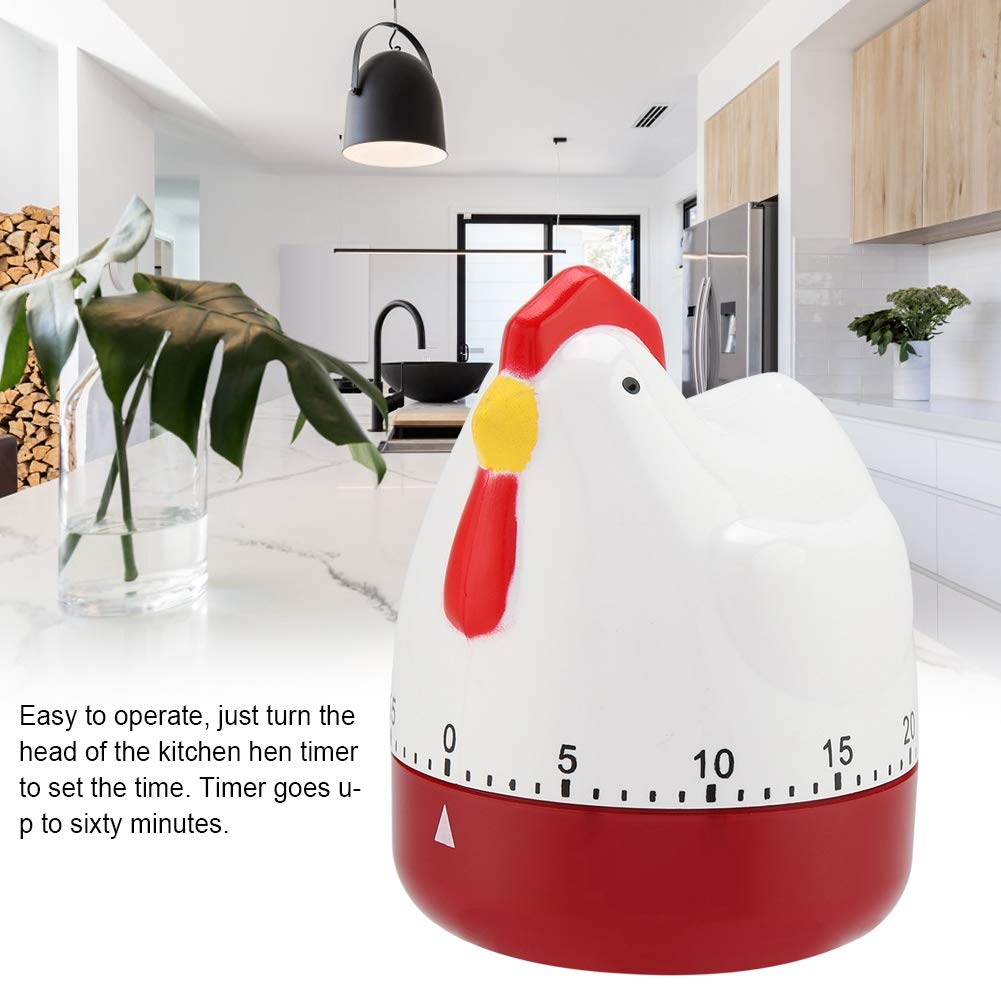 Digital Clocks Rooster Timer Mechanical Chicken Shaped Novelty Kitchen Timer 60 Mins Cooking Timer Alarm Reminder for Cooking Baking Digital Timer