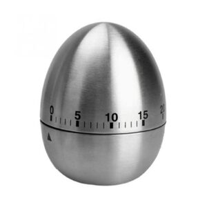 nuzyz metal timer, portable metal timer attractive stainless steel anti-slip bottom 60 minutes egg-shaped manual reminder for home stainless steel