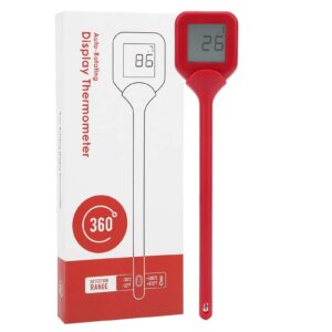 food thermometer 360 degree rotating digital electronic meat thermometer high precision temperature measurement tool for barbecue kitchen(red)
