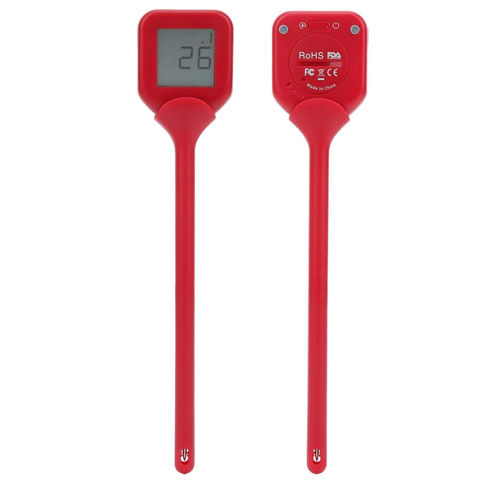 Food Thermometer 360 Degree Rotating Digital Electronic Meat Thermometer High Precision Temperature Measurement Tool for Barbecue Kitchen(Red)