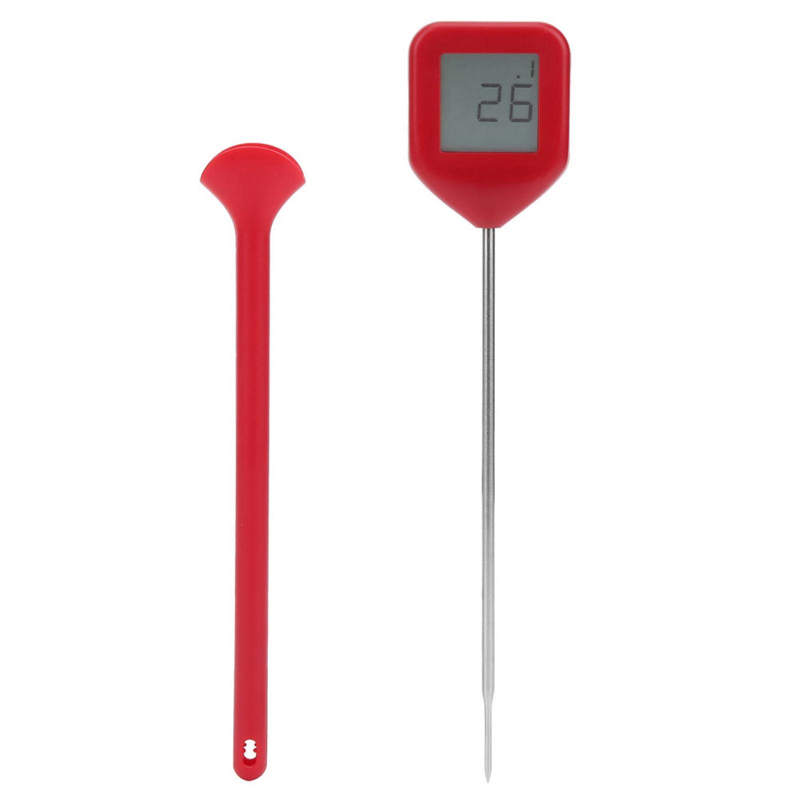 Food Thermometer 360 Degree Rotating Digital Electronic Meat Thermometer High Precision Temperature Measurement Tool for Barbecue Kitchen(Red)