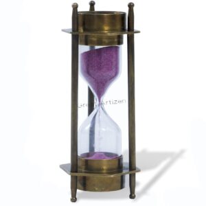 Antique Brass 5 inches Sand Timer, 5.75'' Brass Pirate Hourglass.