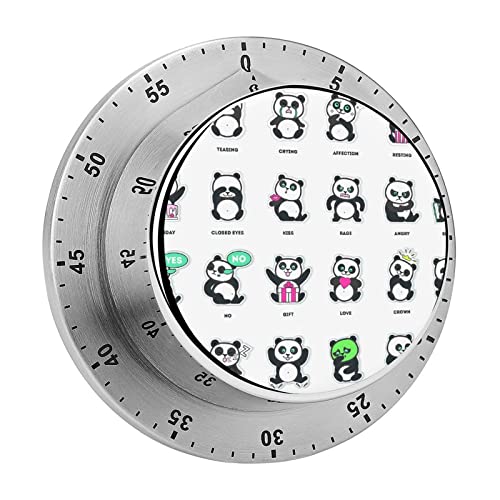 Kitchen Timer Cute Panda Magnetic Countdown Clock for Cooking Teaching Studying