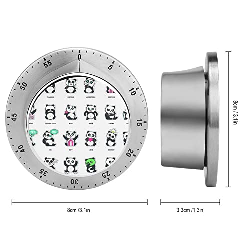 Kitchen Timer Cute Panda Magnetic Countdown Clock for Cooking Teaching Studying