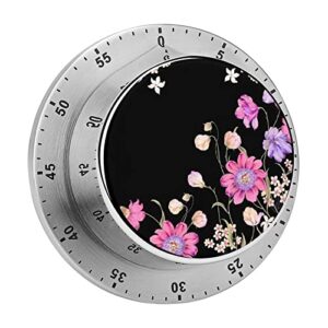 kitchen timer purple flower classroom timer stainless steel countdown timer with magnetic backing
