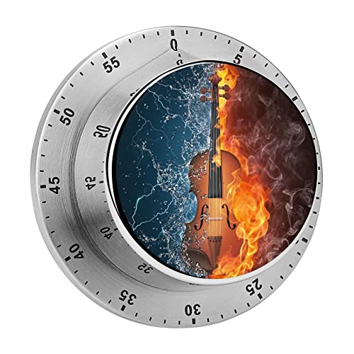 Kitchen Timer Fire Water Guitar Magnetic Countdown Clock for Cooking Teaching Studying