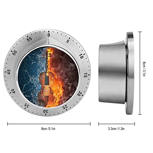 Kitchen Timer Fire Water Guitar Magnetic Countdown Clock for Cooking Teaching Studying