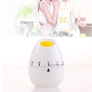 SagaSave Mini Kitchen Timer Egg Shape Mechanical Rotating Cooking Timer 60 Minutes for Cooking Learning White