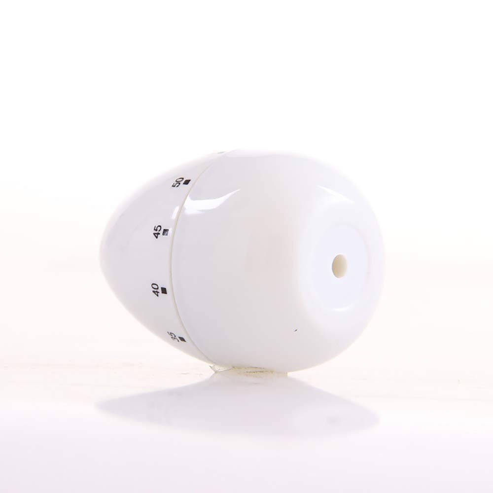 SagaSave Mini Kitchen Timer Egg Shape Mechanical Rotating Cooking Timer 60 Minutes for Cooking Learning White