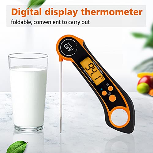 Digital Meat Thermometer for Grilling, Instant Read Food Thermometer Waterproof with Backlight for Cooking, Deep Fry, BBQ, Grill, Smoker and Roast