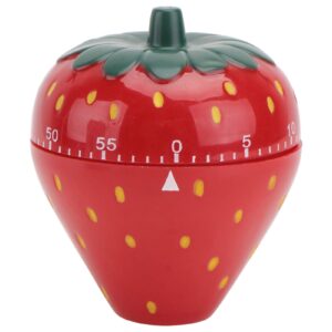 Cabilock Rotating Alarm Timer Cooking Timer Mechanical 1pc Strawberry Timer Boiled Eggs Clock Plastic Outside to Rotate Digital Clocks Egg Decorating